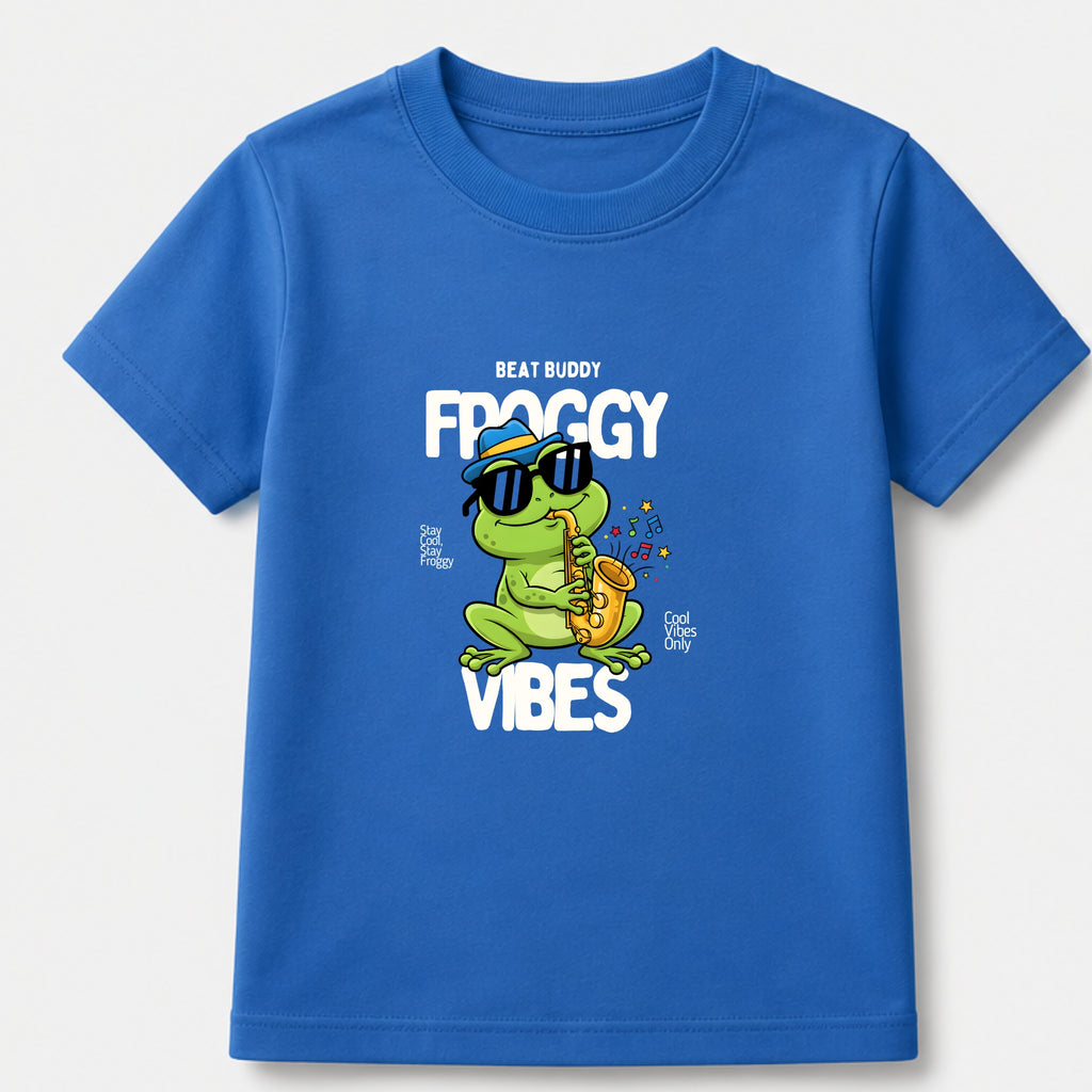 Froggy Vibes Kids T-Shirt – Fun Frog Graphic Tee for Boys & Girls